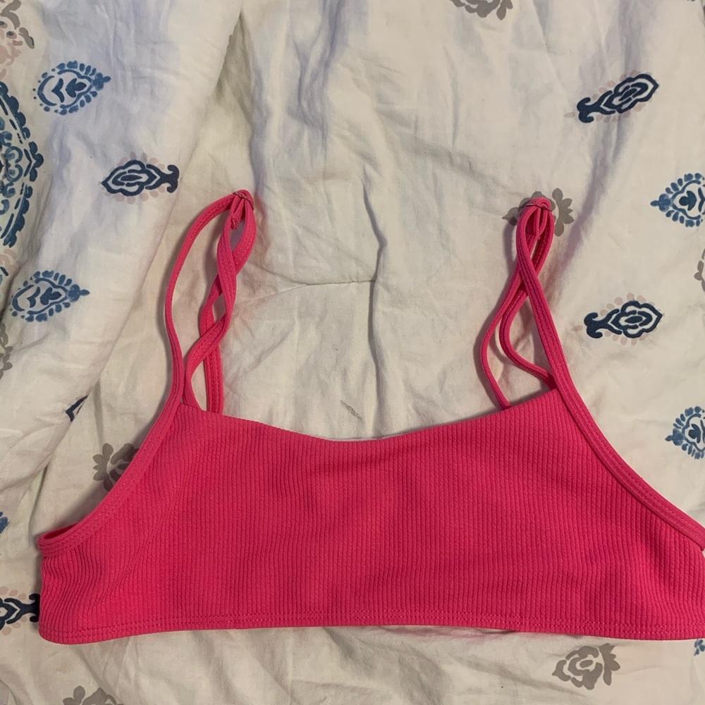 neon pink bikini top